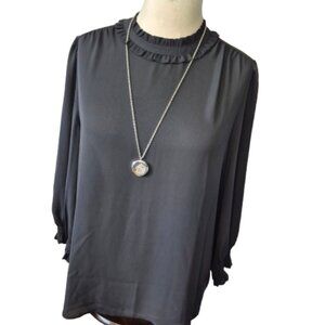 Silvertone Floating  Locket and Chain with Anchor Charm Sand and Gems